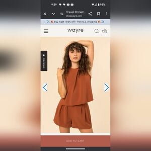 Wayre travel pocket flow short & tank set